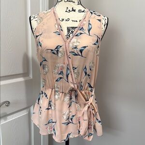 Floral Wrap Top - Pink
